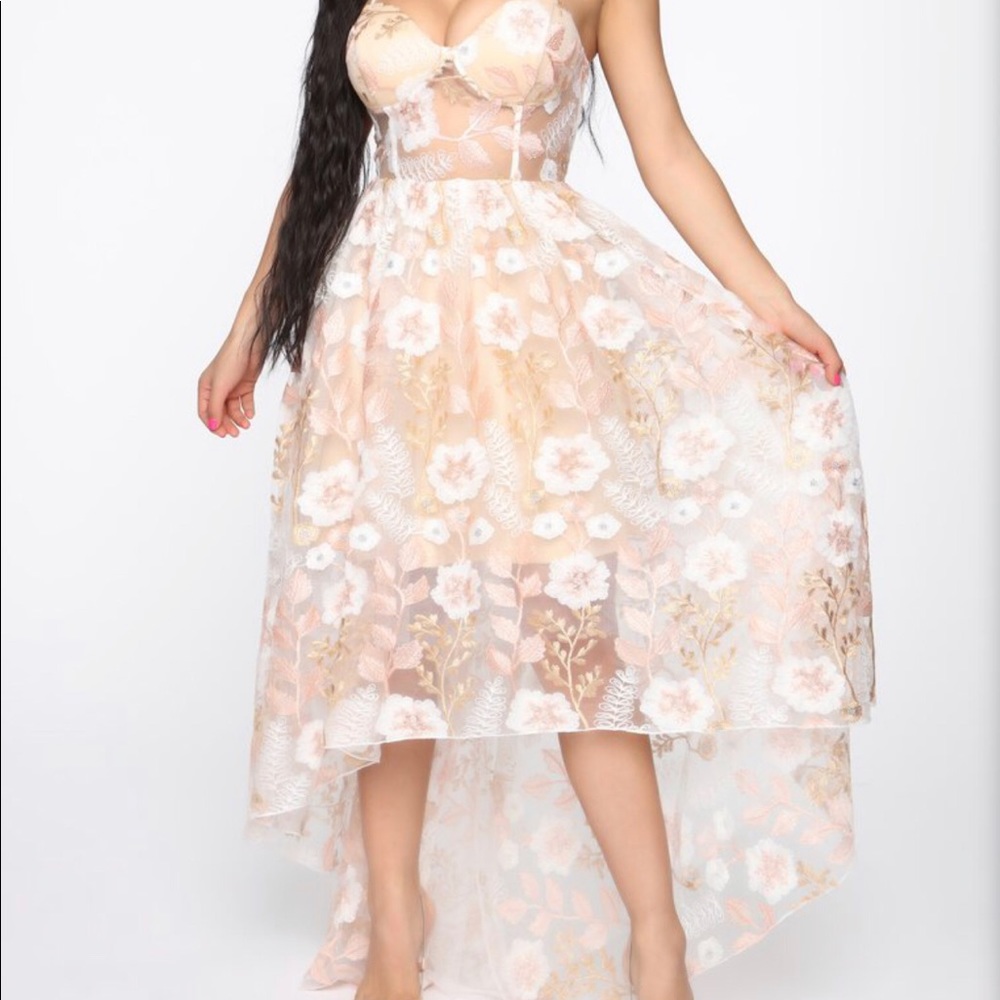 Peach combo dress